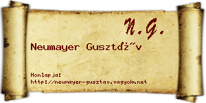 Neumayer Gusztáv névjegykártya